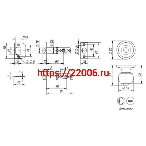 Ручка Punto (Пунто) защелка DK672 SN-BK (6072 SN-B) (фик.) мат. никель фото 3