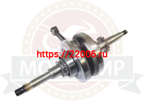 Коленвал 4х такт. GY6-50/80 с подшипниками (звезда 16 зуб) палец 13 мм (139QMB) фото 2