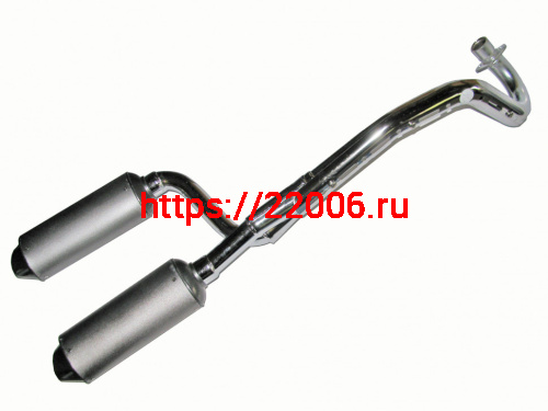 Выхлопная система CRF50 два овальных глушителя, труба нержавеющая сталь (титановый серый) Выхлопная система CRF50 два овальных глушителя, труба нержавеющая сталь (титановый серый)