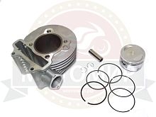 Цилиндр в сборе с поршнем 4-х такт.скут.(150см3) H90мм, h69мм 57,4 мм 157QMJ(цил+порш+пал D15mm+кол)