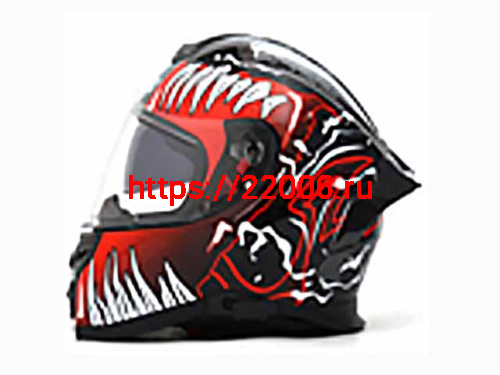 Мотошлем VIRTUE MD-820 закрытый с визором черный с рисунком VENOM (XL)