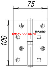 Петля Fuaro (Фуаро) съемная IN4430SL PB левая (413-4 100x75x2,5) латунь фото 2 Петля Fuaro (Фуаро) съемная IN4430SL PB левая (413-4 100x75x2,5) латунь фото 2