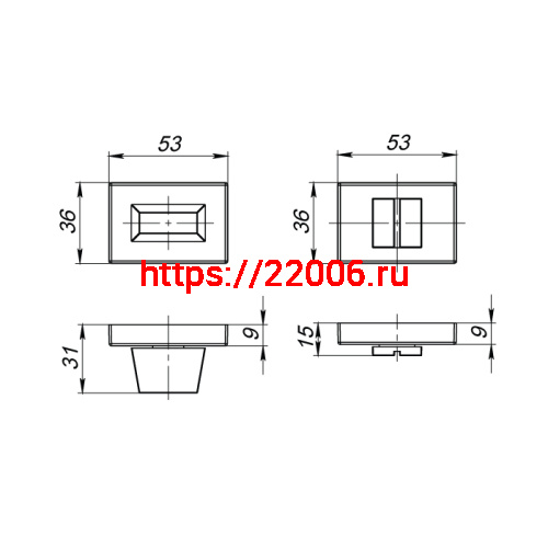 Ручка Armadillo (Армадилло) поворотная BK6.K.UCS36 (BK6 UCS) BL-26 черный фото 3