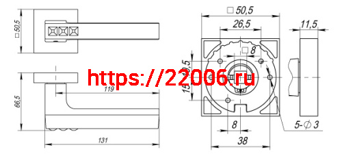 Ручка Fuaro (Фуаро) раздельная CRYSTAL FLASH DM/HD CP-8 хром фото 3 Ручка Fuaro (Фуаро) раздельная CRYSTAL FLASH DM/HD CP-8 хром фото 3