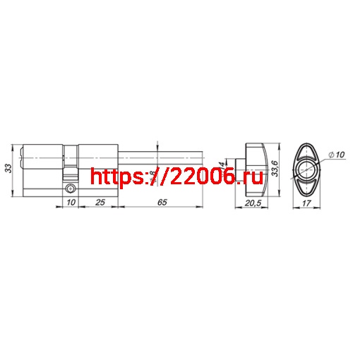 Вертушка Punto (Пунто) на шток цилиндра T.Knob-Z (CB-Z) SN мат.никель фото 3 Вертушка Punto (Пунто) на шток цилиндра T.Knob-Z (CB-Z) SN мат.никель фото 3