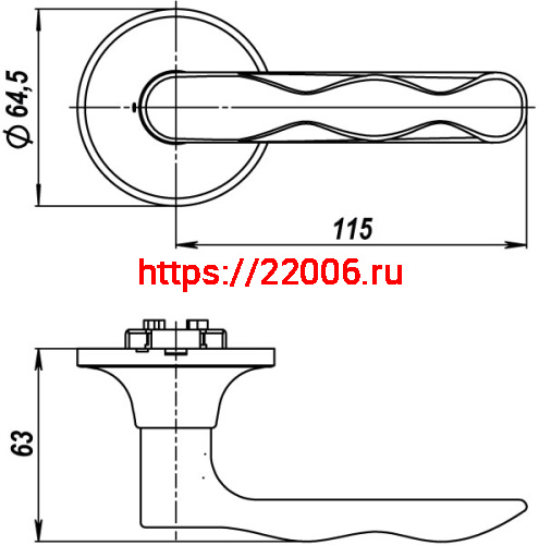 Ручка Fuaro (Фуаро) защелка DK624/BL PB-ET (624/BL PB-E) (кл/фик.) золото фото 2