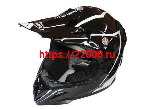 Шлем кроссовый YM-211 "YAMAPA", черно-белый, черно-розовый, размер L детский