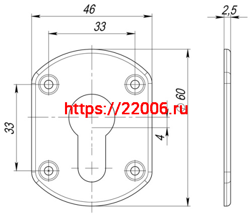 Декоративная Fuaro (Фуаро) накладка ESC031-GP-2 (ЗОЛОТО) на цилиндр (2 шт) фото 2
