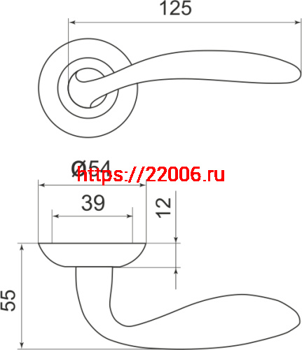 Ручка Armadillo (Армадилло) раздельная R.LD54.Virgo (Virgo LD57) SN/CP-3 матовый никель/хром фото 3 Ручка Armadillo (Армадилло) раздельная R.LD54.Virgo (Virgo LD57) SN/CP-3 матовый никель/хром фото 3