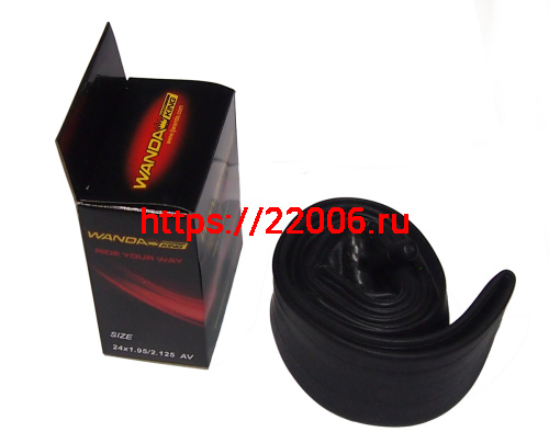 Велокамера 24" х 1.95/2.125 (24х1.75-1.95), бутиловая (фирм. качество), цвет.короб., а/вентиль WANDA Велокамера 24" х 1.95/2.125 (24х1.75-1.95), бутиловая (фирм. качество), цвет.короб., а/вентиль WANDA