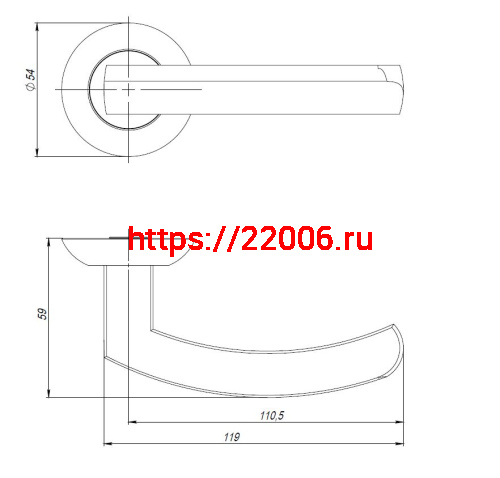 Ручка Ajax (Аякс) раздельная R.JR54.SIGMA (SIGMA JR) CP-8 хром 140мм фото 3