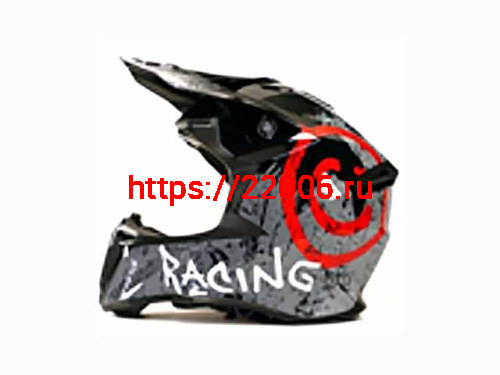 Мотошлем VIRTUE MD-902 Кросс черный матовый с серым граффити (L)