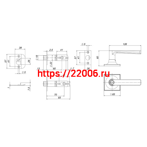 Ручка Punto (Пунто) защелка DK710/BL CP-BK (фик.) хром фото 3 Ручка Punto (Пунто) защелка DK710/BL CP-BK (фик.) хром фото 3