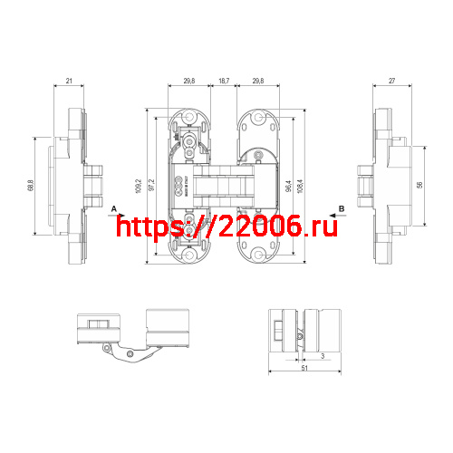 E30200.85.06 (никель) петля AGB (АГБ) ECLIPSE 2.2 (4 накладки в комплекте) E30200.85.06 (никель) петля AGB (АГБ) ECLIPSE 2.2 (4 накладки в комплекте)