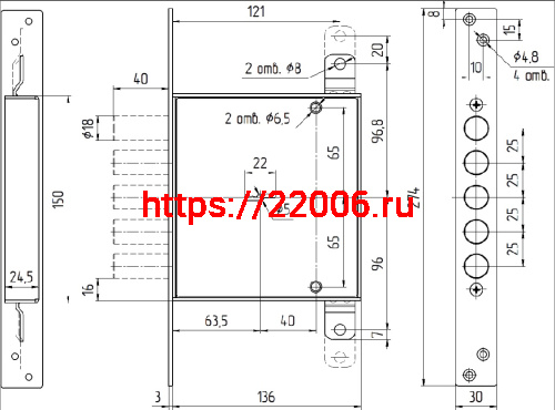 Замок Mettem (Меттэм) врезной сувальдный ЗВ8 140.1.0-18 с тягами, 5 кл. фото 2 Замок Mettem (Меттэм) врезной сувальдный ЗВ8 140.1.0-18 с тягами, 5 кл. фото 2
