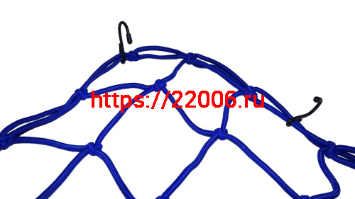 Сетка для крепления багажа синяя (4мм, 40х40см) мет.крючки фото 2 Сетка для крепления багажа синяя (4мм, 40х40см) мет.крючки фото 2