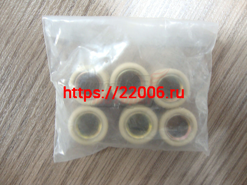 Ролики вариатора 16х13 8 гр. 139QMB (GY6-50) (КОМПЛ.=6шт.) Ролики вариатора 16х13 8 гр. 139QMB (GY6-50) (КОМПЛ.=6шт.)