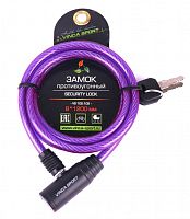Замок для велосипеда с ключом тросовый 8х1200мм, два ключа, противоугонный