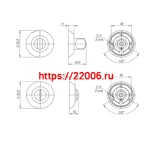 Ручка Punto (Пунто) поворотная BK6.R.TL54 (BK6 TL) SSC-16 сатинированный хром фото 3