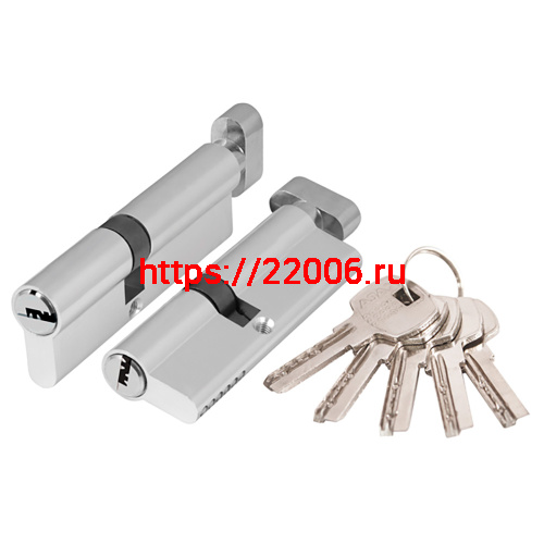 Цилиндровый Ajax (Аякс) механизм (AX202/100) AX2002Knob100 (45+10+45) CP хром с вертушкой Цилиндровый Ajax (Аякс) механизм (AX202/100) AX2002Knob100 (45+10+45) CP хром с вертушкой