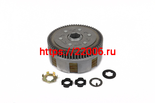 Сцепление в сборе 160FMK (YX150/160, ZS155/160) KAYO-155/160 (4 болта, 6 дисков, 67T)