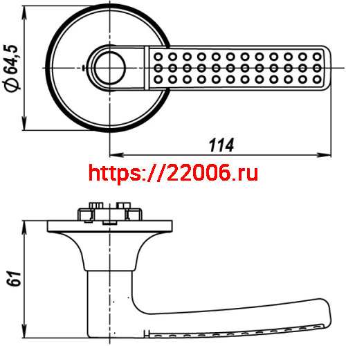 Ручка Punto (Пунто) защелка DK626 SN-BK (6026 SN-B) (фик.) мат. никель фото 3