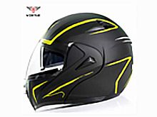 Мотошлем VIRTUE MD-808 трансформер с визором черно-салатовый матовый (M)