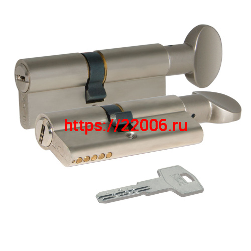 Цилиндровый механизм Kale kilit (Кале килит) с вертушкой 164 BM/90 (40+10+40) mm никель 5 кл.