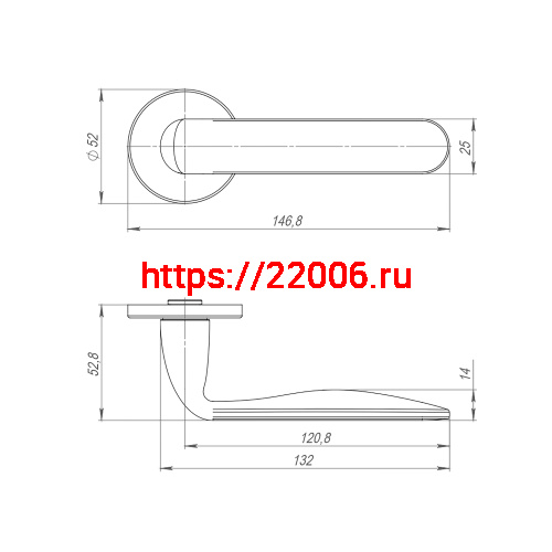 Ручка Punto (Пунто) раздельная R.ARC.R52.EXTRA BL-24 черный фото 2 Ручка Punto (Пунто) раздельная R.ARC.R52.EXTRA BL-24 черный фото 2