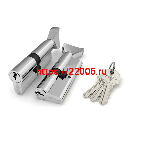 Цилиндровый Fuaro (Фуаро) механизм (100 CM/80) 1000CMKnob80(35+10+35) CP хром 3Key с вертушкой Цилиндровый Fuaro (Фуаро) механизм (100 CM/80) 1000CMKnob80(35+10+35) CP хром 3Key с вертушкой