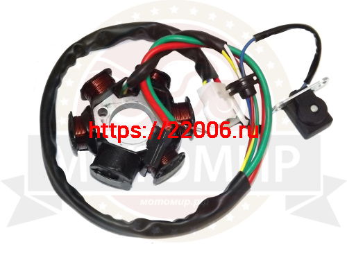 Зажигание Honda Tact 09/16/24/30/31 голое (без маховика) (статор 5+1 катушек) (НАБОР)