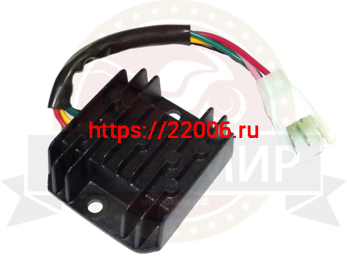 Реле регулятор с проводом 5 конт. большая колодка (штырь) 125-250см3 (GY6) обычный перем.ток