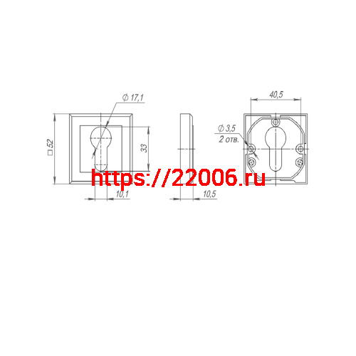 Накладка Punto (Пунто) под цилиндр ET.K.QL52 (ET QL) SSC-16 сатинированный хром фото 3