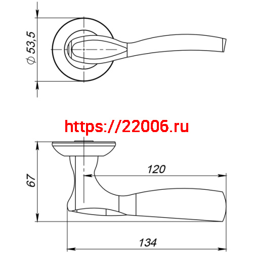 Ручка Ajax (Аякс) раздельная R.JR54.SILVA (SILVA JR) CF-17 кофе фото 2 Ручка Ajax (Аякс) раздельная R.JR54.SILVA (SILVA JR) CF-17 кофе фото 2