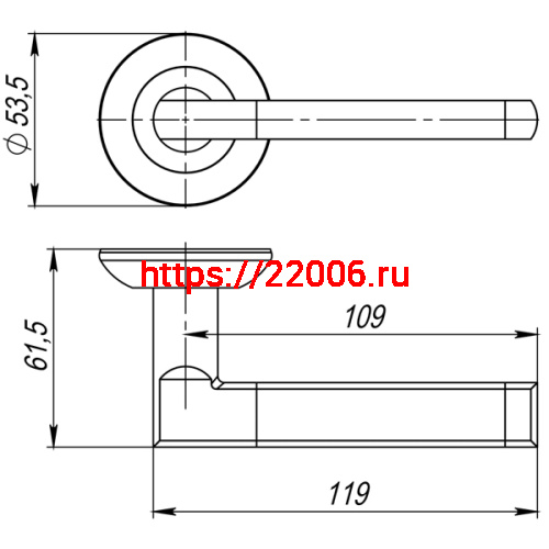 Ручка Ajax (Аякс) раздельная R.JR54.POLO (POLO JR) SN/CP-3 матовый никель/хром фото 3