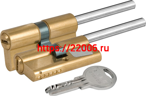 Цилиндровый механизм Kale kilit (Кале килит) под вертушку (дл.шток) 164 SX/66 (30+10+26) mm латунь 5 кл.