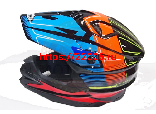 Шлем кроссовый COBRA JK803, черн-сине-оранж.,черн-бел.с крас., черн-сер с бел., раз-ры L (уп.6 шт) фото 3