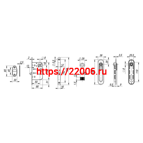Набор Armadillo (Армадилло) для раздвижных дверей SH.LD152.KIT011-BK (SH011-BK) СP-8 хром фото 4 Набор Armadillo (Армадилло) для раздвижных дверей SH.LD152.KIT011-BK (SH011-BK) СP-8 хром фото 4