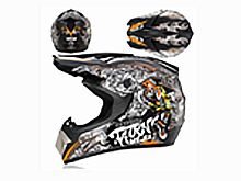 Мотошлем VIRTUE MD-905 Кросс черный с оранжевым граффити (S)