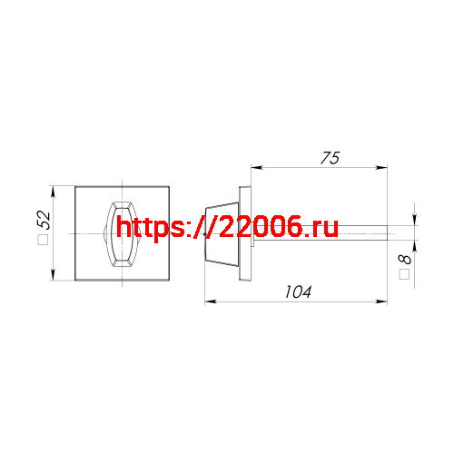 Ручка Armadillo (Армадилло) поворотная BKW8.K.USS52 (BKW8/USS) MWSC-33 итальянский тисненый фото 3