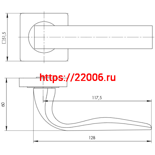 Ручка Ajax (Аякс) раздельная K.JK51.EVO (EVO JK) GR-23 графит фото 3