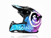 Мотошлем VIRTUE MD-902 Кросс черный с голубо-фиолетовым граффити (XL)