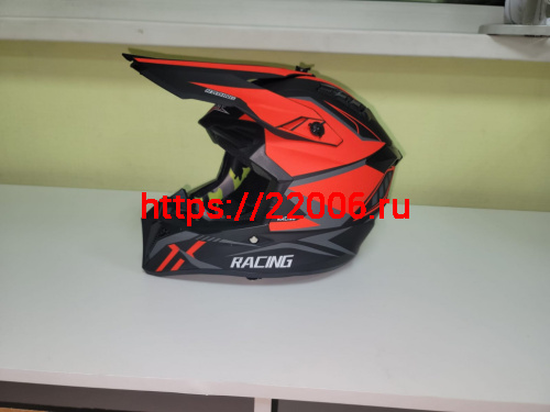 Мотошлем FGN-127 Кросс черно-красный матовый (L) Мотошлем FGN-127 Кросс черно-красный матовый (L)