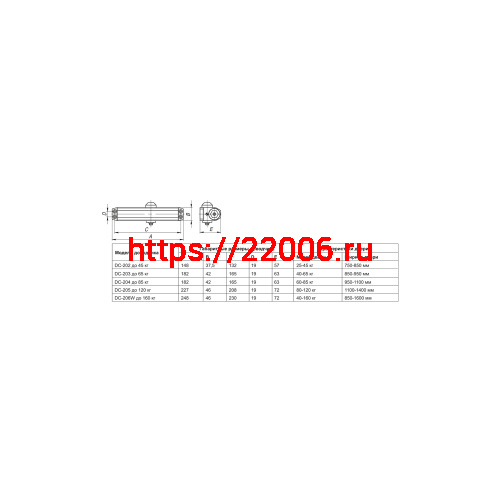Доводчик Fuaro (Фуаро) дверной DC20-3 (DC-203) BL до 65 кг (черный) фото 3