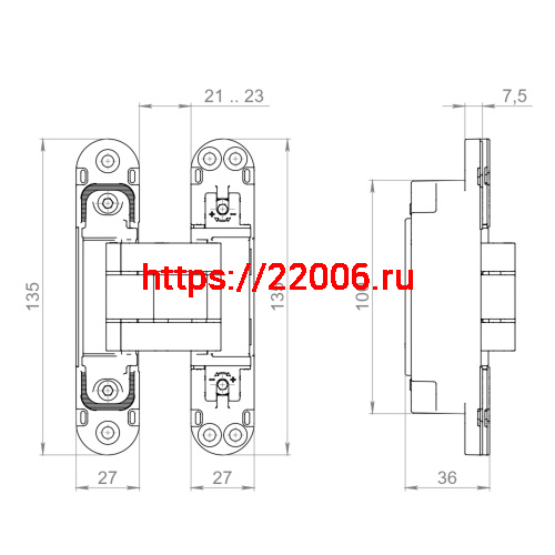 Петля Armadillo (Армадилло) скрытой установки U3D7803.VPG AB бронза TECH фото 2 Петля Armadillo (Армадилло) скрытой установки U3D7803.VPG AB бронза TECH фото 2