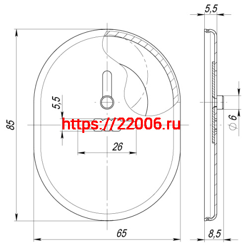 Декоративная Fuaro (Фуаро) накладка ESC 476 (90х65) SN матовый никель на сувальдный замок с шторкой фото 3