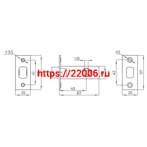 Задвижка Ajax (Аякс) врезная METDF-45 (DF-45) SN мат.никель фото 2
