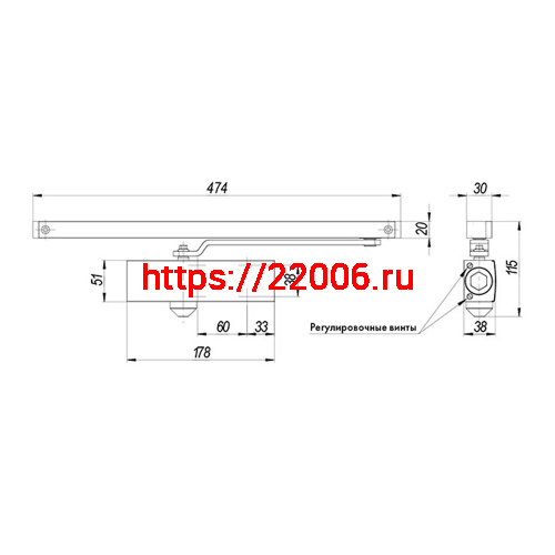 Доводчик Armadillo (Армадилло) дверной со скользящей тягой DCSLIDER45 WH (белый) Доводчик Armadillo (Армадилло) дверной со скользящей тягой DCSLIDER45 WH (белый)