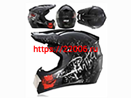 Мотошлем VIRTUE MD-905 Кросс черный с рисунком (S)