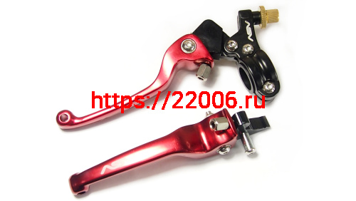 Рычаг тормоза и сцепления алюминиевый (складной) красный (ПАРА) Рычаг тормоза и сцепления алюминиевый (складной) красный (ПАРА)